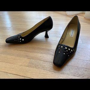 NWOT Ann Marino Leather Princess Heel Pumps- Black, size 8